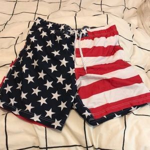 American Flag Swim Trunks